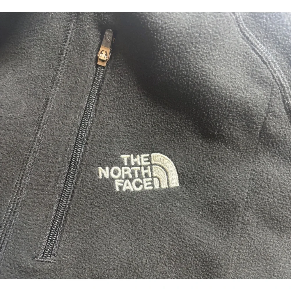 The North Face Fleece Pullover Men's Black Excellent Quarter Zip Thumb Hole XL